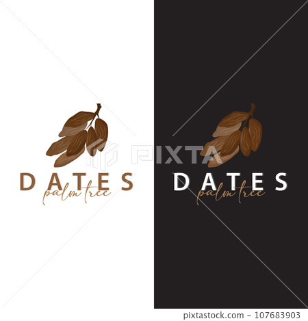Date Fruit Logo, Elegant Minimalist Premium Design, Sweet Date Fruit Logo Templet Illustration Date Fruit Logo, Elegant Minimalist Premium Design, Sweet Date Fruit Logo Templet Illustration 107683903