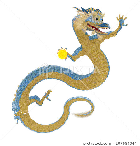 Realistic dragon illustration 107684044