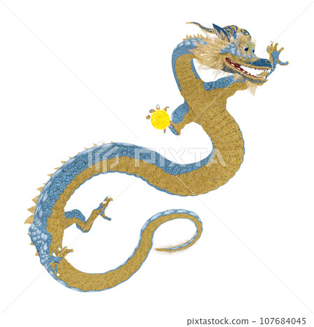 Realistic dragon illustration 107684045