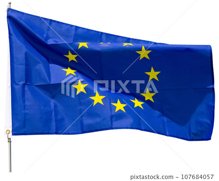 Flag of European Union waving 107684057