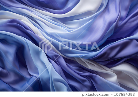 Abstract 3D blue Liquid or Fabric Wave Background 107684398