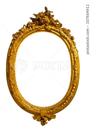 On white background, wooden carved picture empty frame On white background, wooden carved picture empty frame 107684911