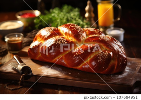 Traditional challah bread for jewish holidays Traditional challah bread for jewish holidays 107684951
