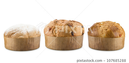 Panettone, traditional italian christmas variety. 107685288