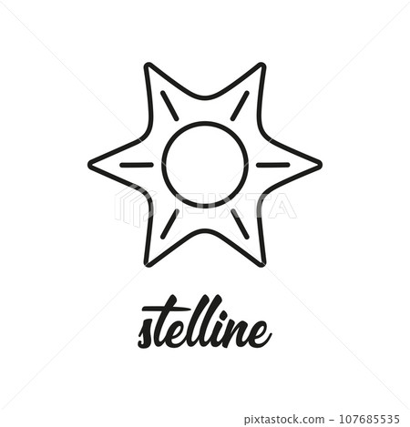 black and white pasta stelline isolated black and white pasta stelline isolated 107685535