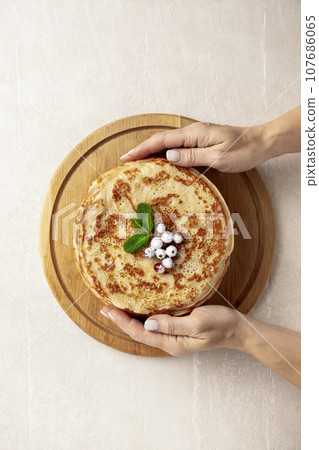 Homemade Crepes pancakes 107686065