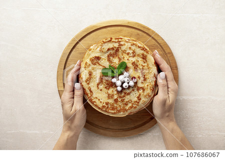 Homemade Crepes pancakes 107686067