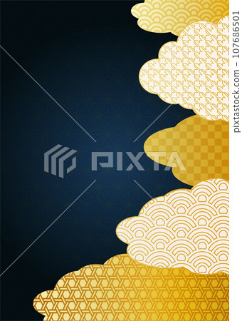 大麻葉圖案深藍色和金色背景圖 大麻葉圖案深藍色和金色背景圖 107686501