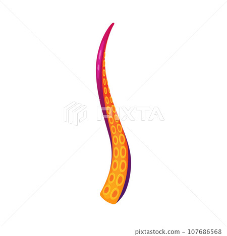 Octopus Tentacle as Limb of Ocean Creature Vector Illustration 107686568