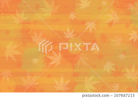 秋楓舞動背景素材水彩風格 107687215