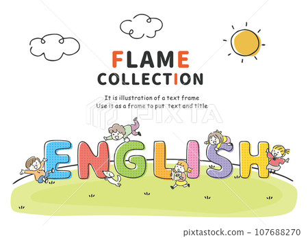 Alphabet and children illustration 107688270