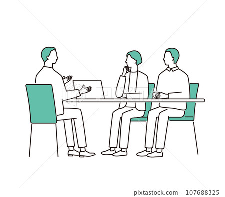 Senior couple and male planner consulting Senior couple and male planner consulting 107688325
