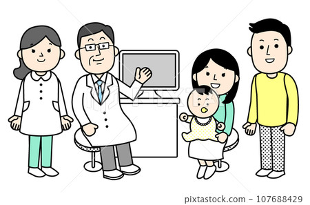 簡單人物插畫 小兒醫療 107688429
