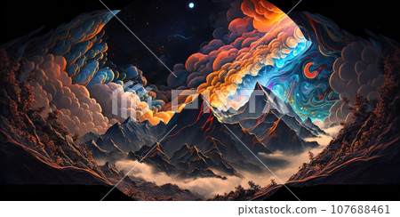 A fantastic banner with a fabulous landscape. A fantastic banner with a fabulous landscape. 107688461