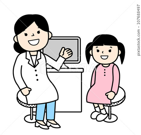 Simple character illustration: Children's examination Simple character illustration: Children's examination 107688497