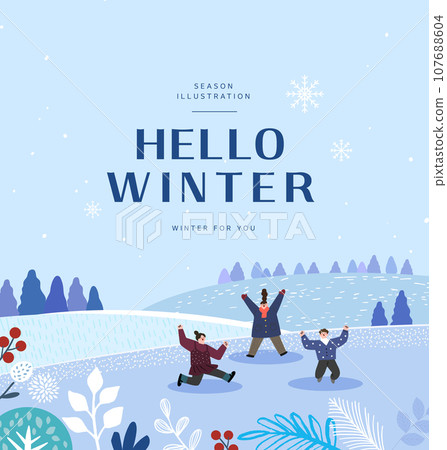 Winter emotional illustration. Web Banner. Pop-up Winter emotional illustration. Web Banner. Pop-up 107688604