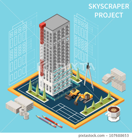 Skyscraper Construction Concept Skyscraper Construction Concept 107688653