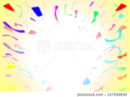 框架插圖與彩色五彩紙屑 [帶複製空間] [A4] 107688699