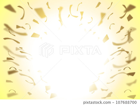 Frame illustration with golden confetti [with copy space] [A4] 107688700