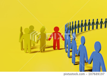 Image of a person who bridges the gap between large and small groups Image of a person who bridges the gap between large and small groups 107689197