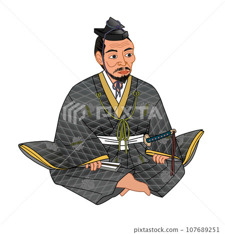 羽柴秀吉穿著武士禮服和大徽章 107689251