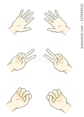 Rock, paper, scissors illustration Rock, paper, scissors illustration 107689520