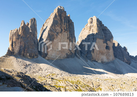 Picturesque view of Three peaks of Lavaredo situated in Italy Picturesque view of Three peaks of Lavaredo situated in Italy 107689813