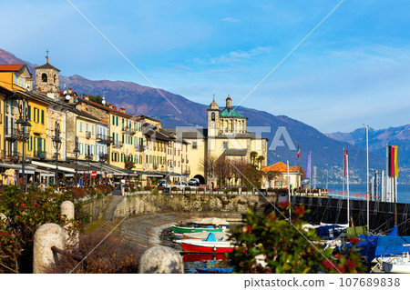 Cannobio old town at Lago Maggiore lake Cannobio old town at Lago Maggiore lake 107689838