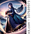 Card game style fantasy illustration female dragon AI generated 107689973