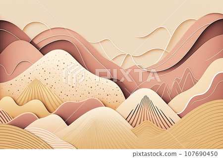 Landscape composition in a beautiful paper cut style design Landscape composition in a beautiful paper cut style design 107690450