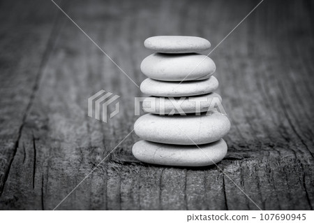 Pyramid of zen stones Pyramid of zen stones 107690945
