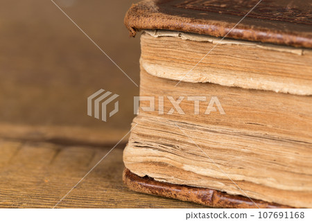 Detail of pages of an old book Detail of pages of an old book 107691168