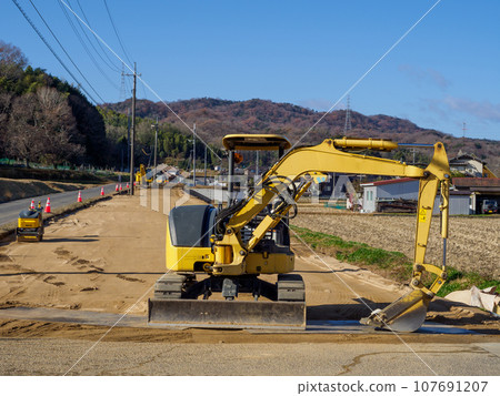 道路建設_基礎工程與重型機械場景 107691207