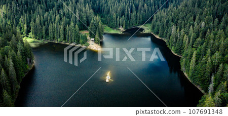 Lake Synevir in Carpathian Mountains 107691348