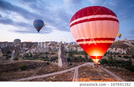 Hot air balloon festival in Cappadocia, Turkey Hot air balloon festival in Cappadocia, Turkey 107691382