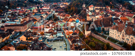 Tiled roofs of Sighisoara 107691936