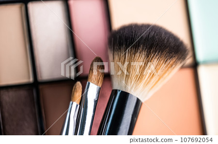 Set of makeup brushes 107692054
