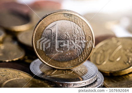 One euro coin 107692084