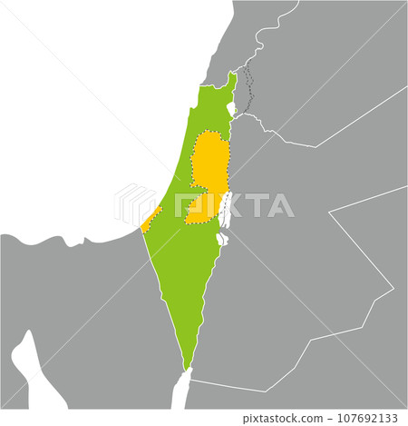 Map of Israel and the Palestinian Territories, Egypt, Lebanon, Syria, Jordan, Saudi Arabia Map of Israel and the Palestinian Territories, Egypt, Lebanon, Syria, Jordan, Saudi Arabia 107692133