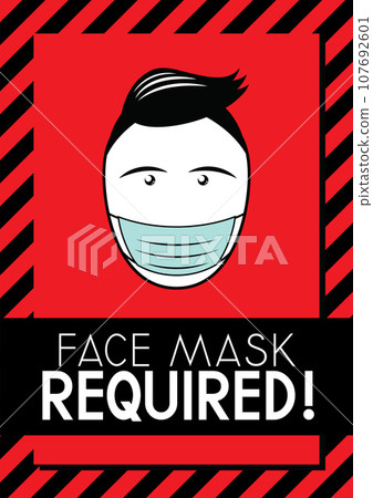 Poster about the obligation to wear face masks 107692601
