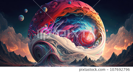 A fantastic banner with a fabulous landscape. A fantastic banner with a fabulous landscape. 107692796