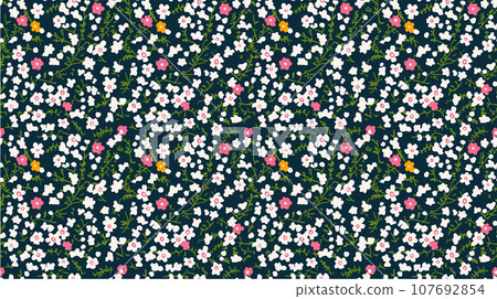 seamless ditsy flowers repeating pattern, tiny flowers pattern, ditsy, liberty , meadow, floral. 107692854