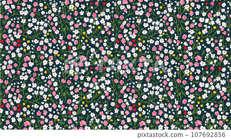 seamless ditsy flowers repeating pattern, tiny flowers pattern, ditsy, liberty , meadow, floral. 107692856