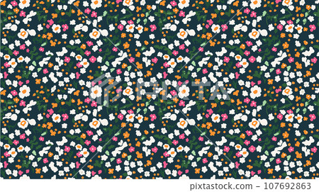 seamless ditsy flowers repeating pattern, tiny flowers pattern, ditsy, liberty , meadow, floral. 107692863