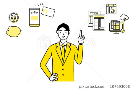 指向稅務會計師/會計師和電子稅務報稅表的簡單線條畫圖標 指向稅務會計師/會計師和電子稅務報稅表的簡單線條畫圖標 107693008