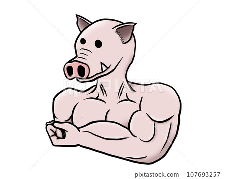 Macho pig _ facing left 107693257