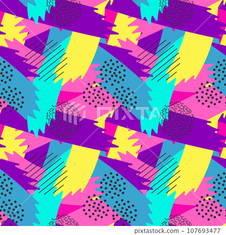Multicolor abstract seamless pattern, vibrant...-插圖素材 [107693477] - PIXTA圖庫