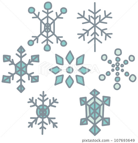 簡單手繪雪花插畫集 107693649