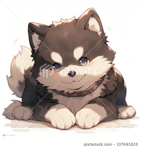[AI 生成圖像] 小狗坐著微笑 107693828