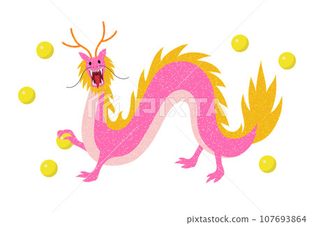 插圖素材;可愛的粉紅龍插圖 插圖素材;可愛的粉紅龍插圖 107693864